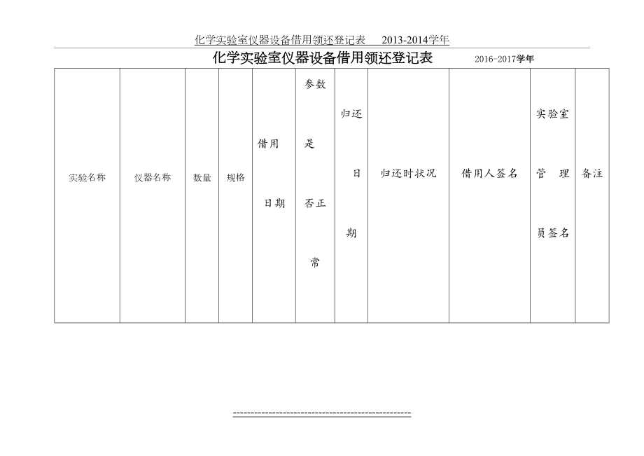 化学实验室仪器设备借用领还登记表------.doc_第2页