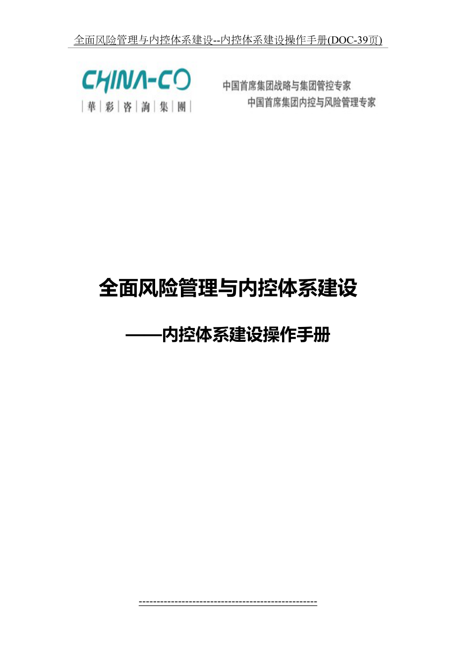 全面风险管理与内控体系建设--内控体系建设操作手册(DOC-39页).docx_第2页