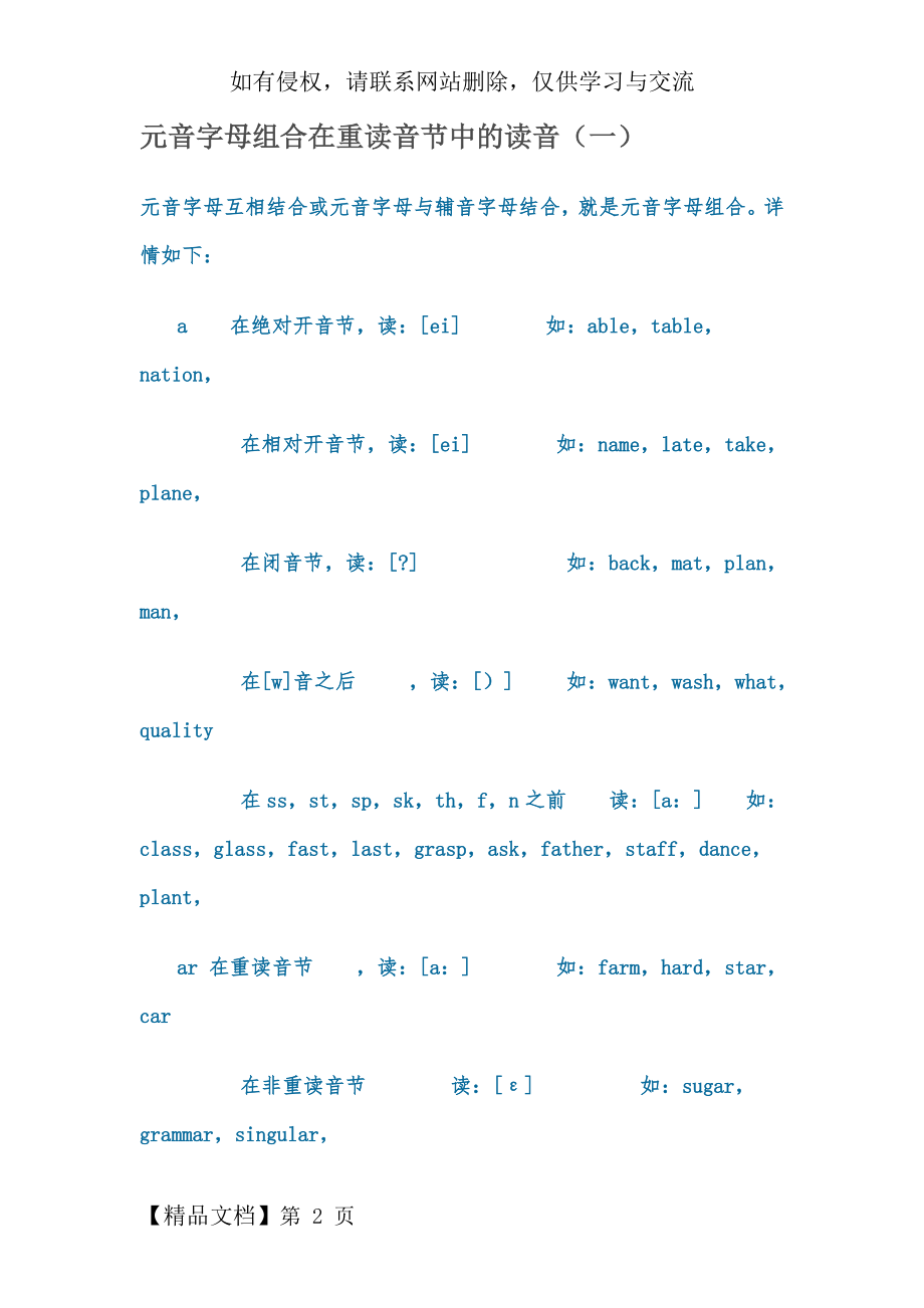 元音字母组合在重读音节中的读音共7页文档.doc_第2页