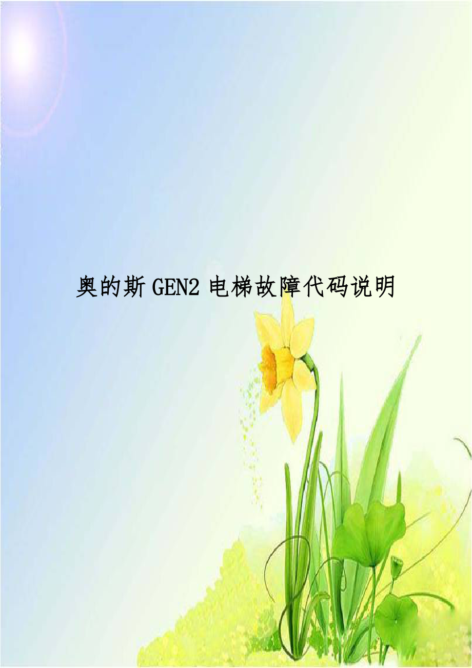 奥的斯GEN2电梯故障代码说明.doc_第1页