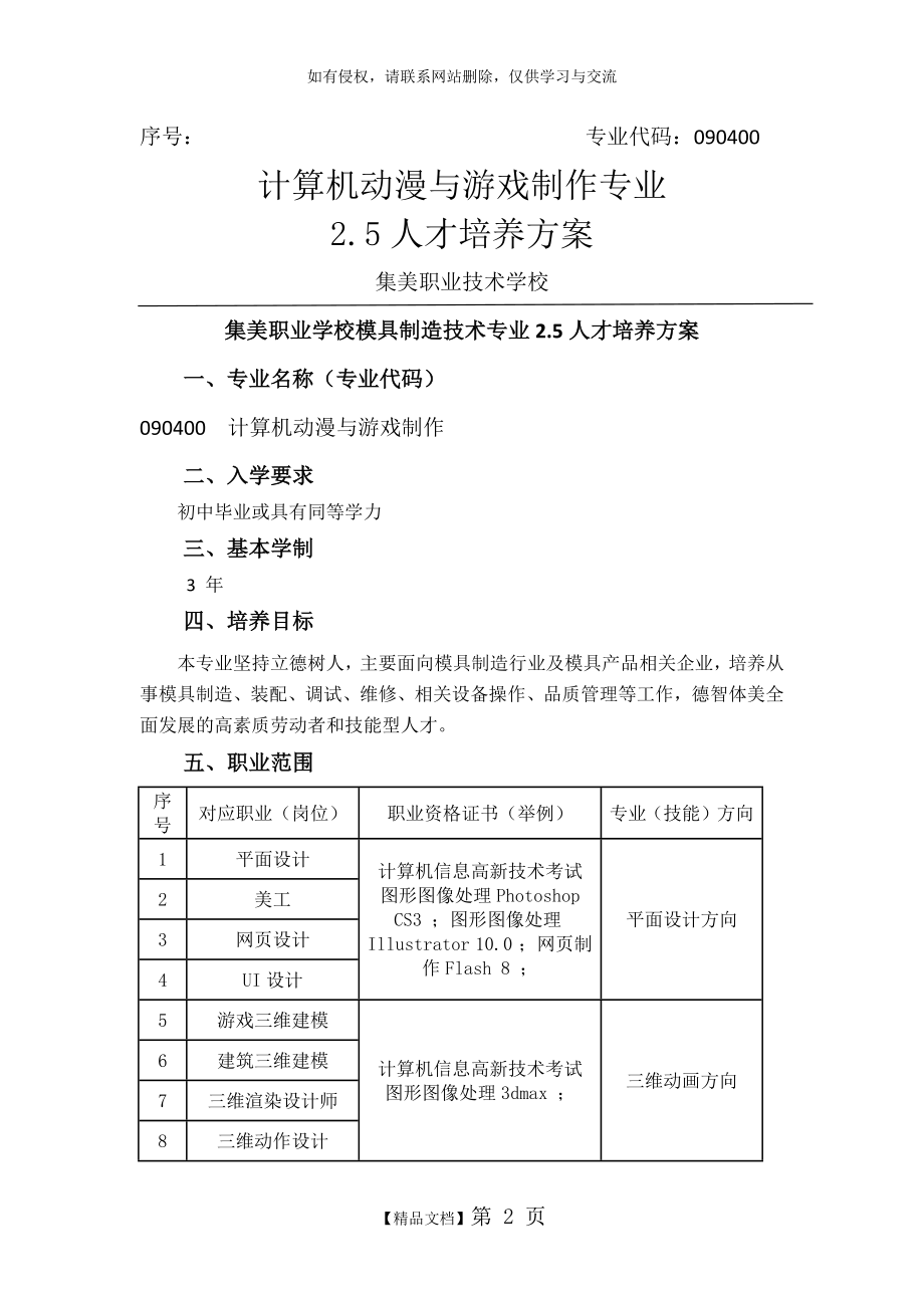 动漫专业人才培养方案.doc_第2页