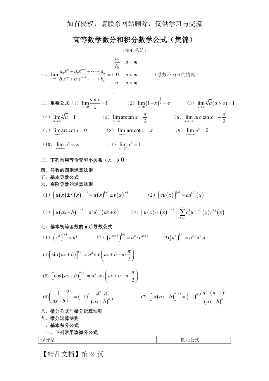 微分积分公式大全.doc_第2页