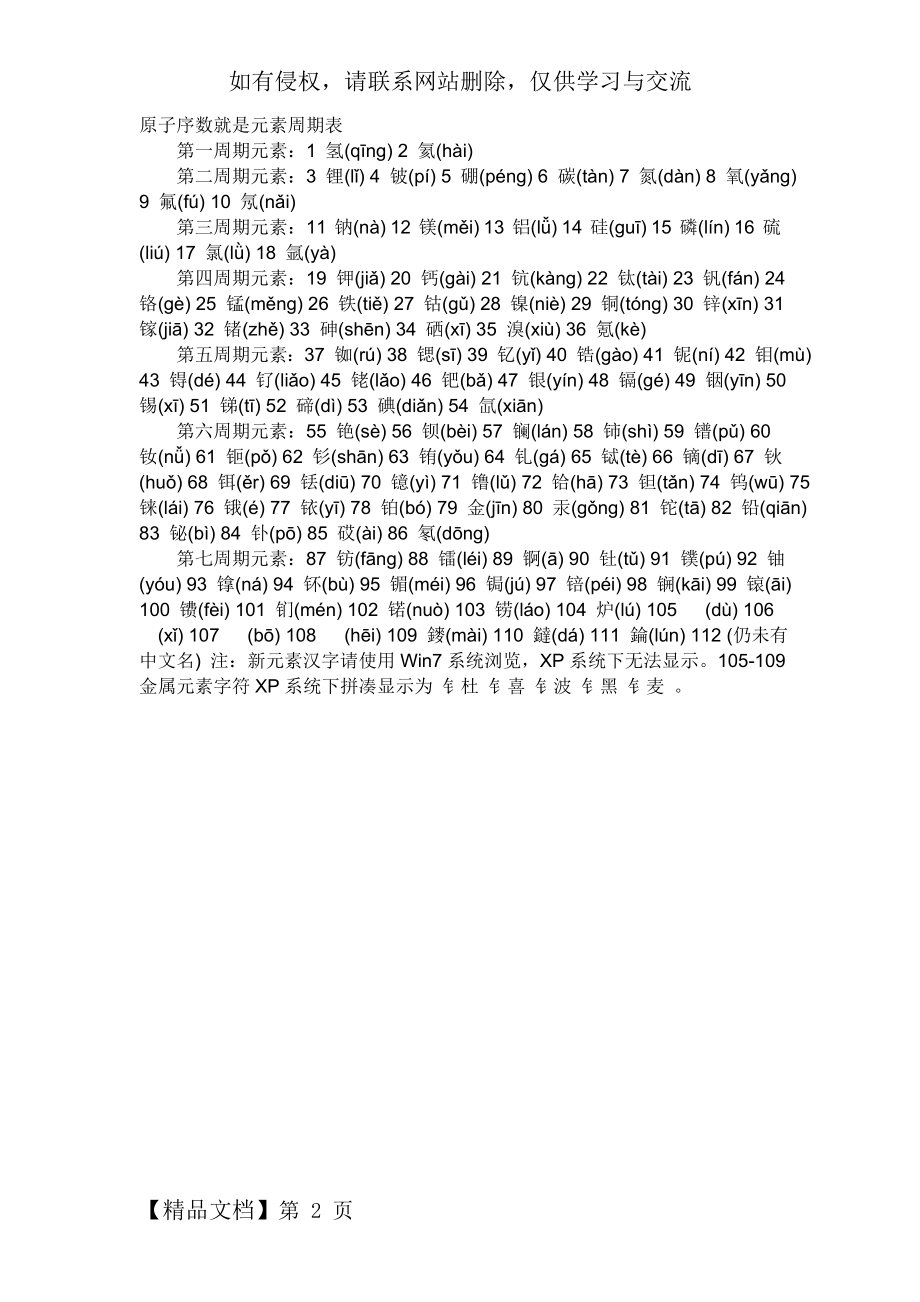 原子序数就是元素周期表-2页word资料.doc_第2页