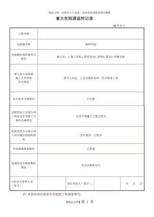 重大危险源监控记录.doc