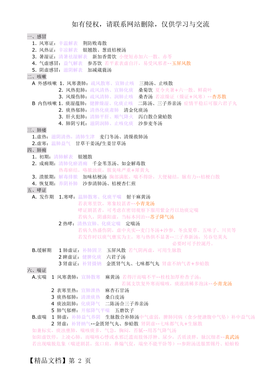 中医内科笔记精华-13页文档资料.doc_第2页