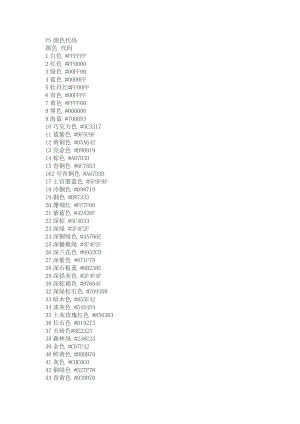 PS颜色代码(比较全的).doc