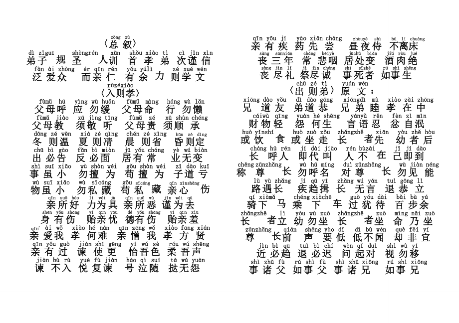 一年级《弟子规》全文带拼音 (1).doc_第1页