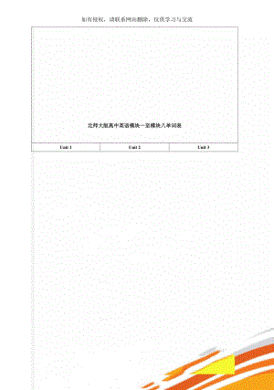 北师大版高中英语模块一至模块八单词表word资料18页.doc