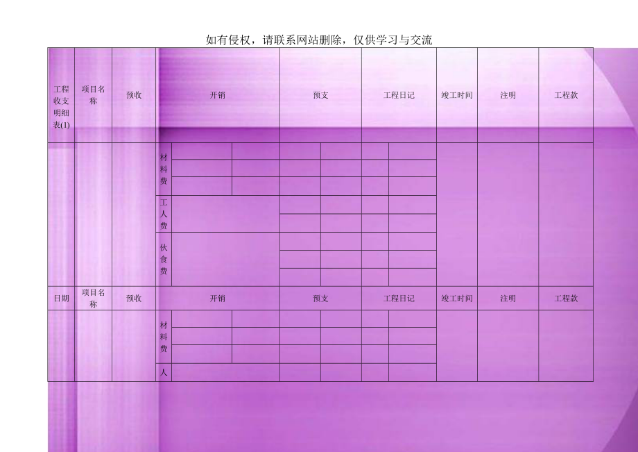 工程收支明细表(1).doc_第1页