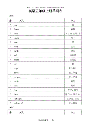 苏教版五年级上册英语单词表.docx