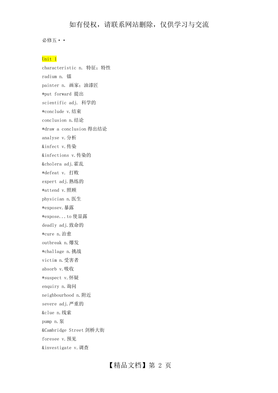 人教版高中英语必修5,选修6单词表.doc_第2页