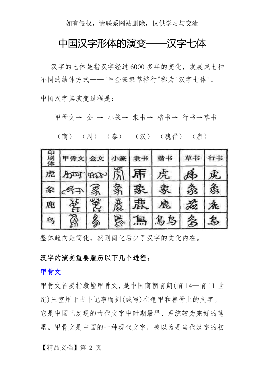 中国汉字形体的演变 汉字7体.doc_第2页