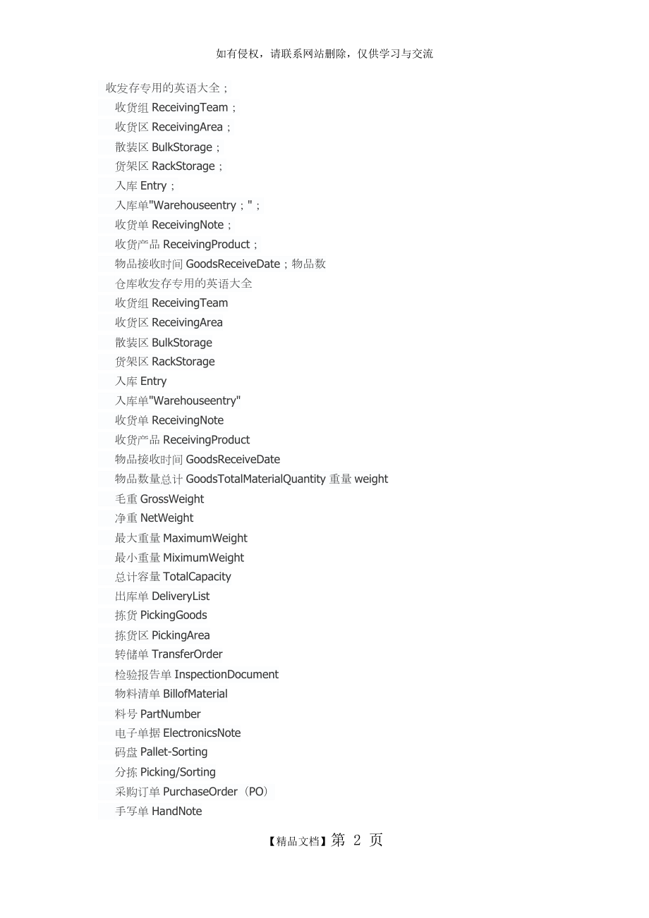 仓库专业术语参考中英文对照.doc_第2页