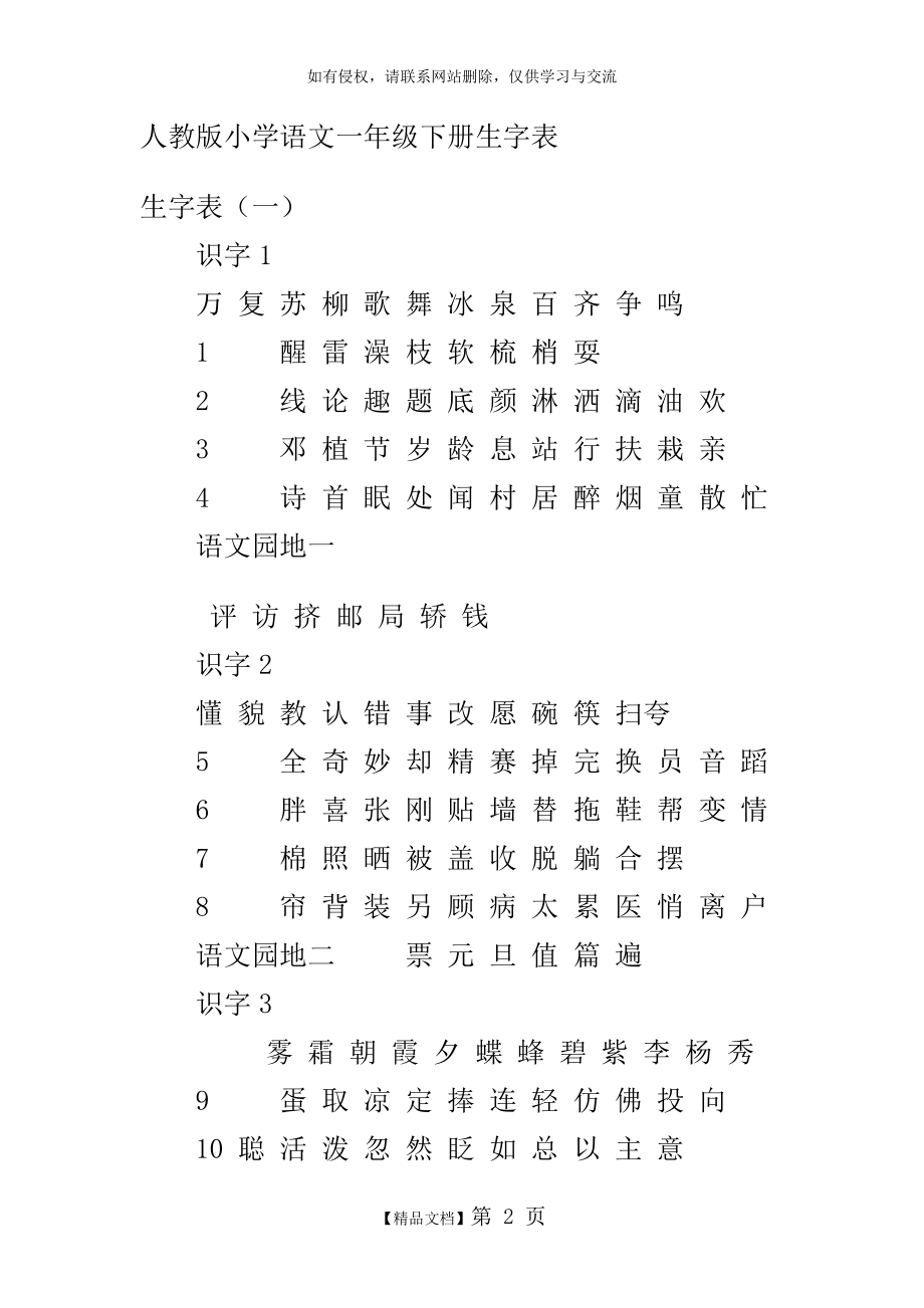 人教版小学语文一年级下册生字表.doc_第2页