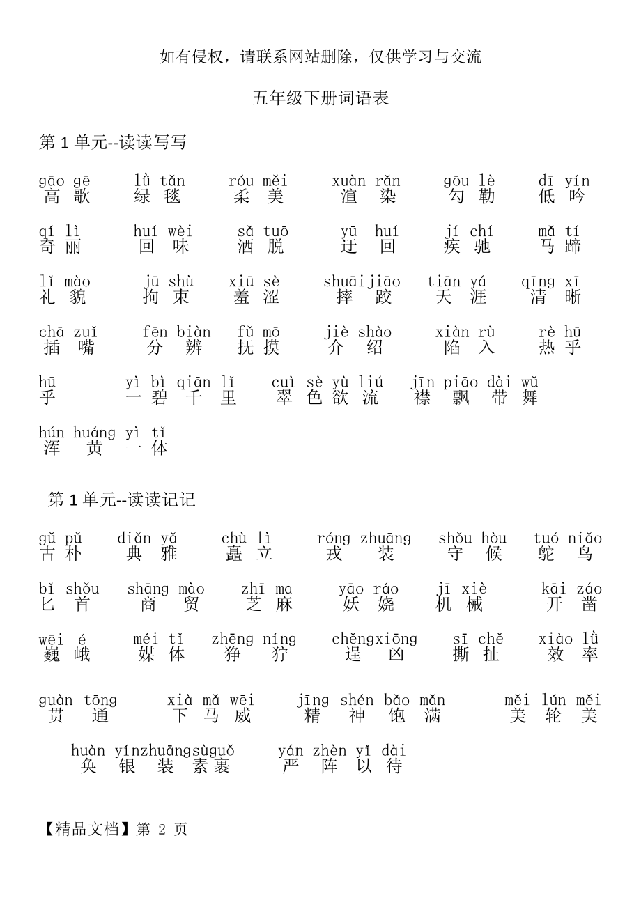 人教版五年级语文下册词语表.doc_第2页