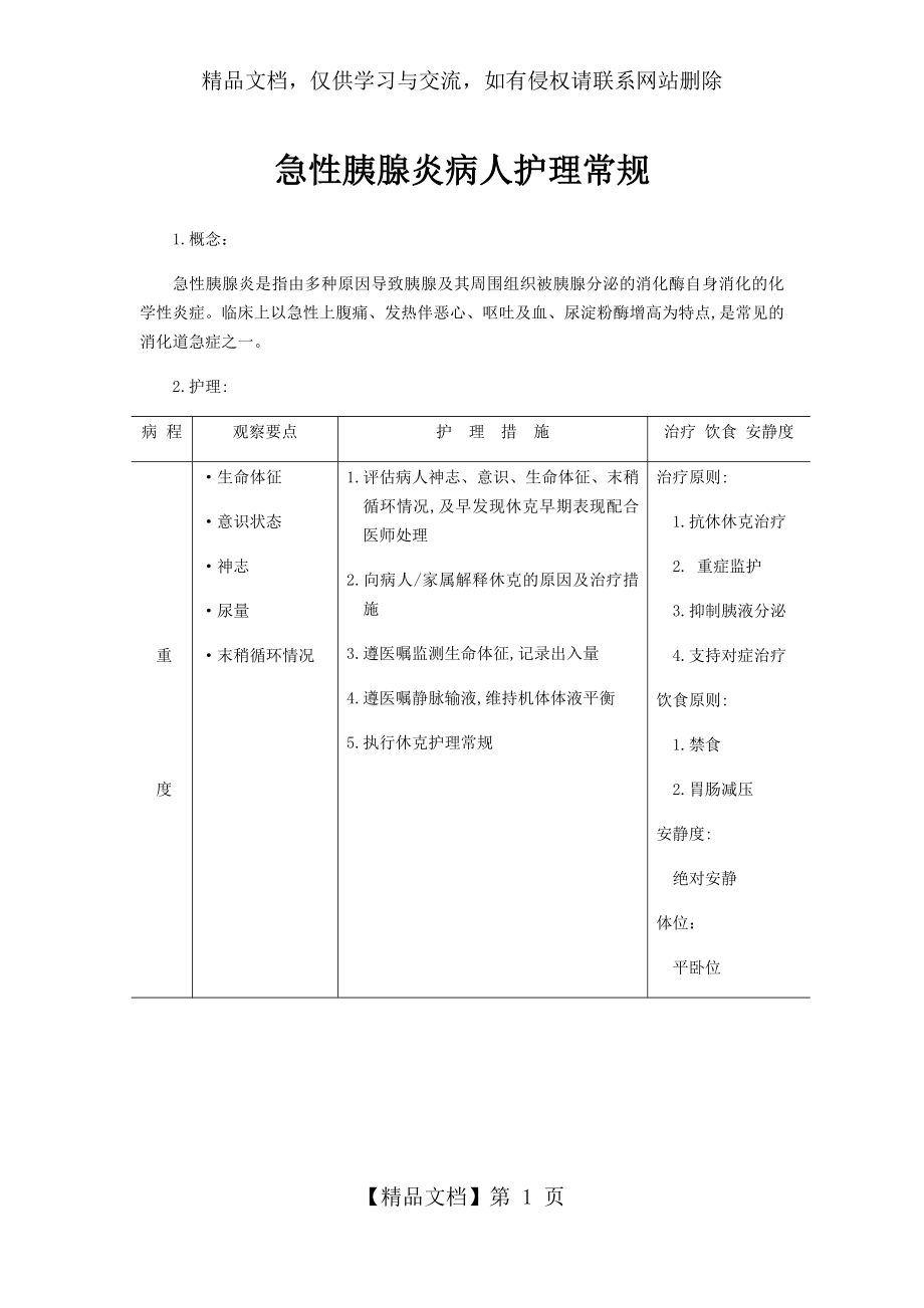 急性胰腺炎病人护理常规.docx_第1页