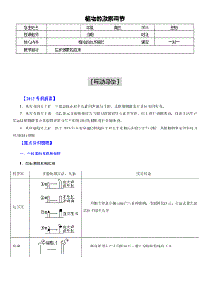 专题植物的激素调节.doc