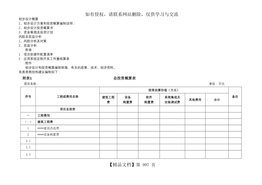 信息化工程可研&初步设计预算部分模版.doc_第2页