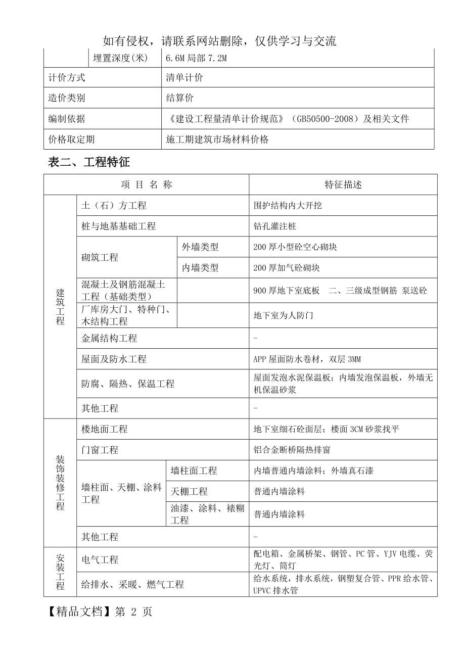 商务办公楼工程造价指标分析word资料22页.doc_第2页