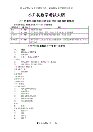 小升初数学考试大纲.doc