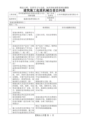 建筑施工起重机械自查自纠表1.doc