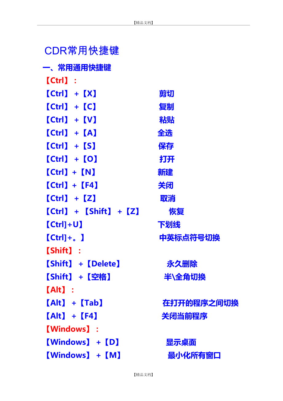 CDR快捷键大全59022.doc_第2页