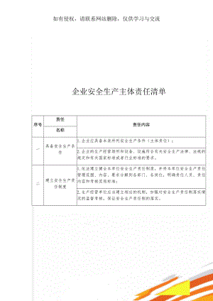 企业安全生产主体责任清单8页word.doc