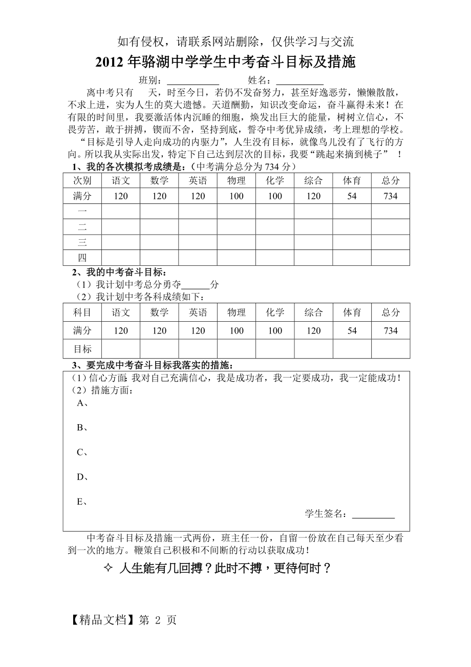 学生中考奋斗目标(1).doc_第2页