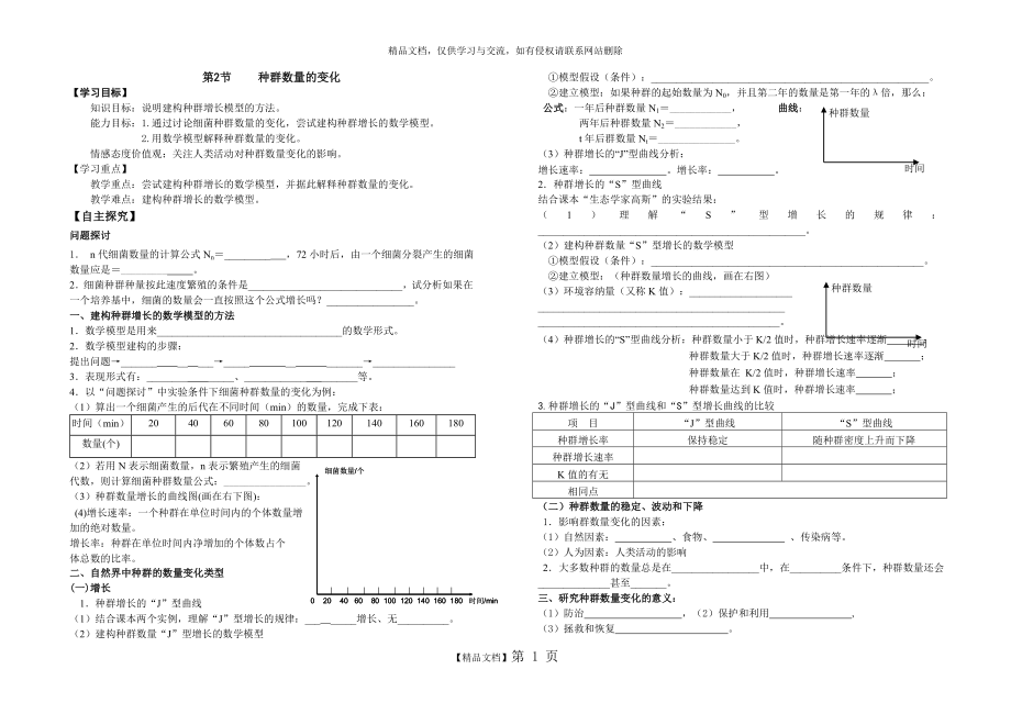 肖第2节 种群数量的变化1导学案.doc_第1页