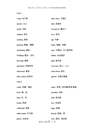 译林初中英语七年级上册单词表(全).docx