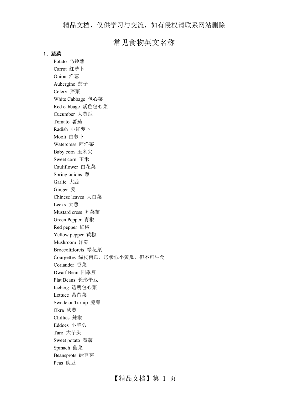 常见食物英文名称.doc_第1页