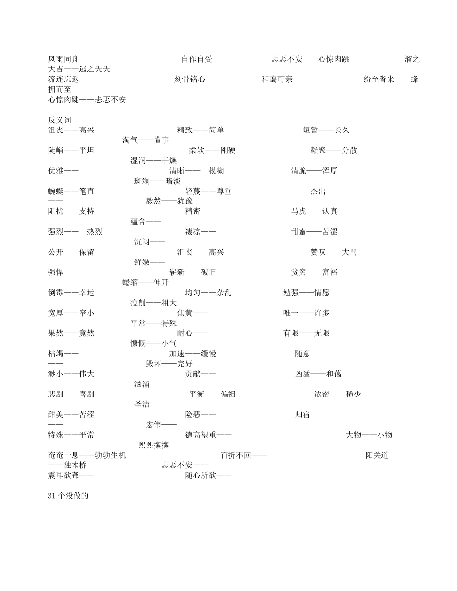 六年级近义词和反义词练习题61054.doc_第2页