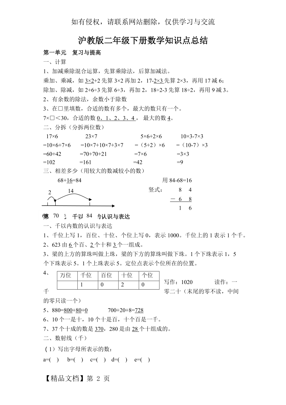 沪教版二年级下册数学知识点总结19592.doc_第2页