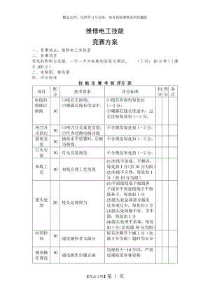 维修电工技能竞赛方案.doc