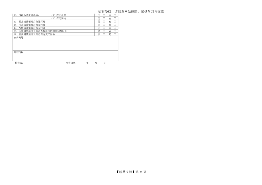 住宿业卫生自查记录表.doc_第2页