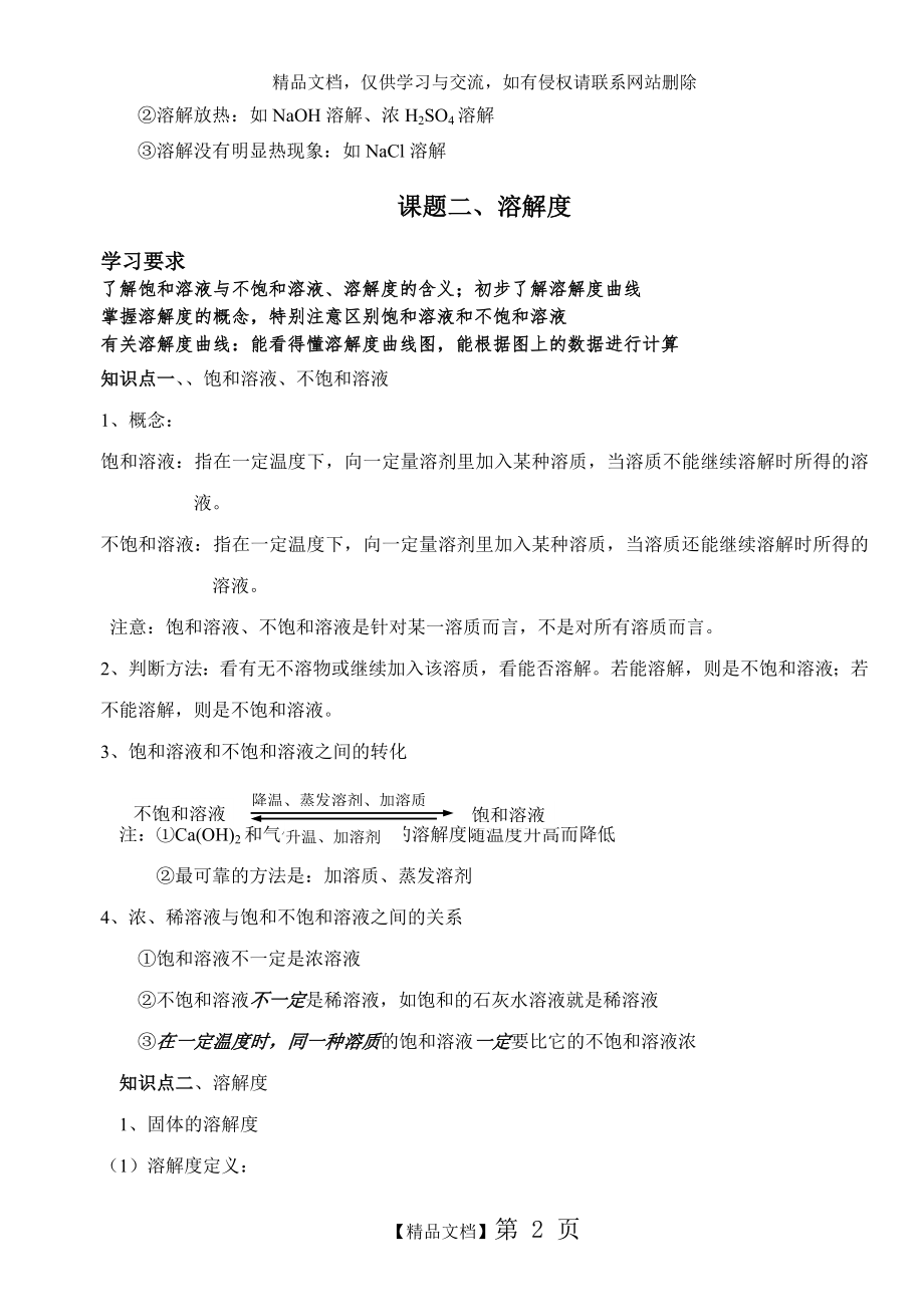 第九单元 溶液 知识总结.doc_第2页