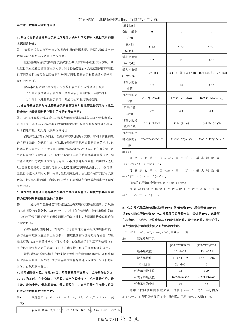 (自考02325李学干版)计算机系统结构课后习题知识讲解.doc_第2页