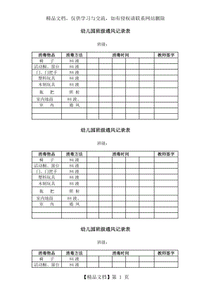 幼儿园班级通风记录表.doc