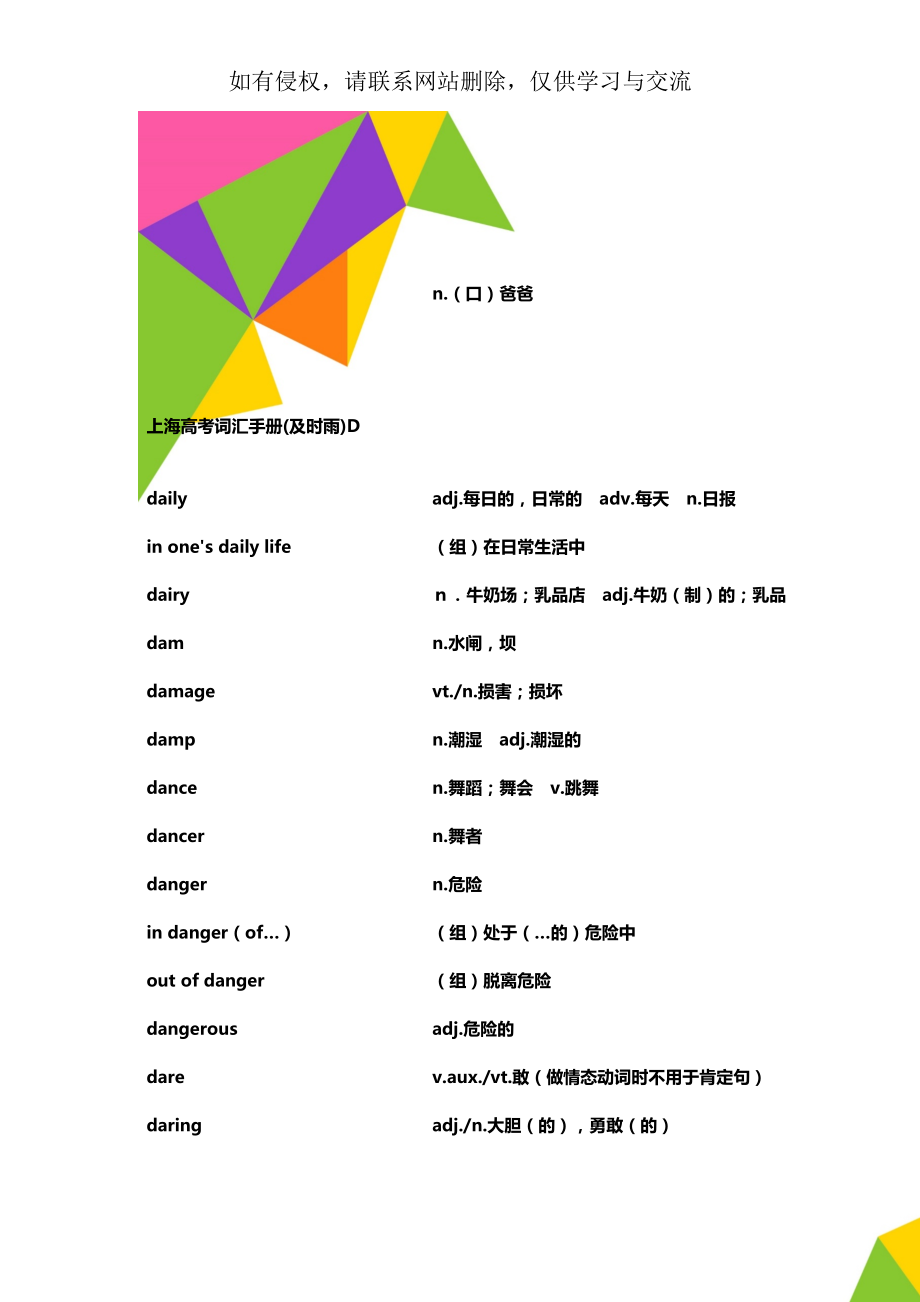 上海高考词汇手册(及时雨)D精品文档22页.doc_第1页