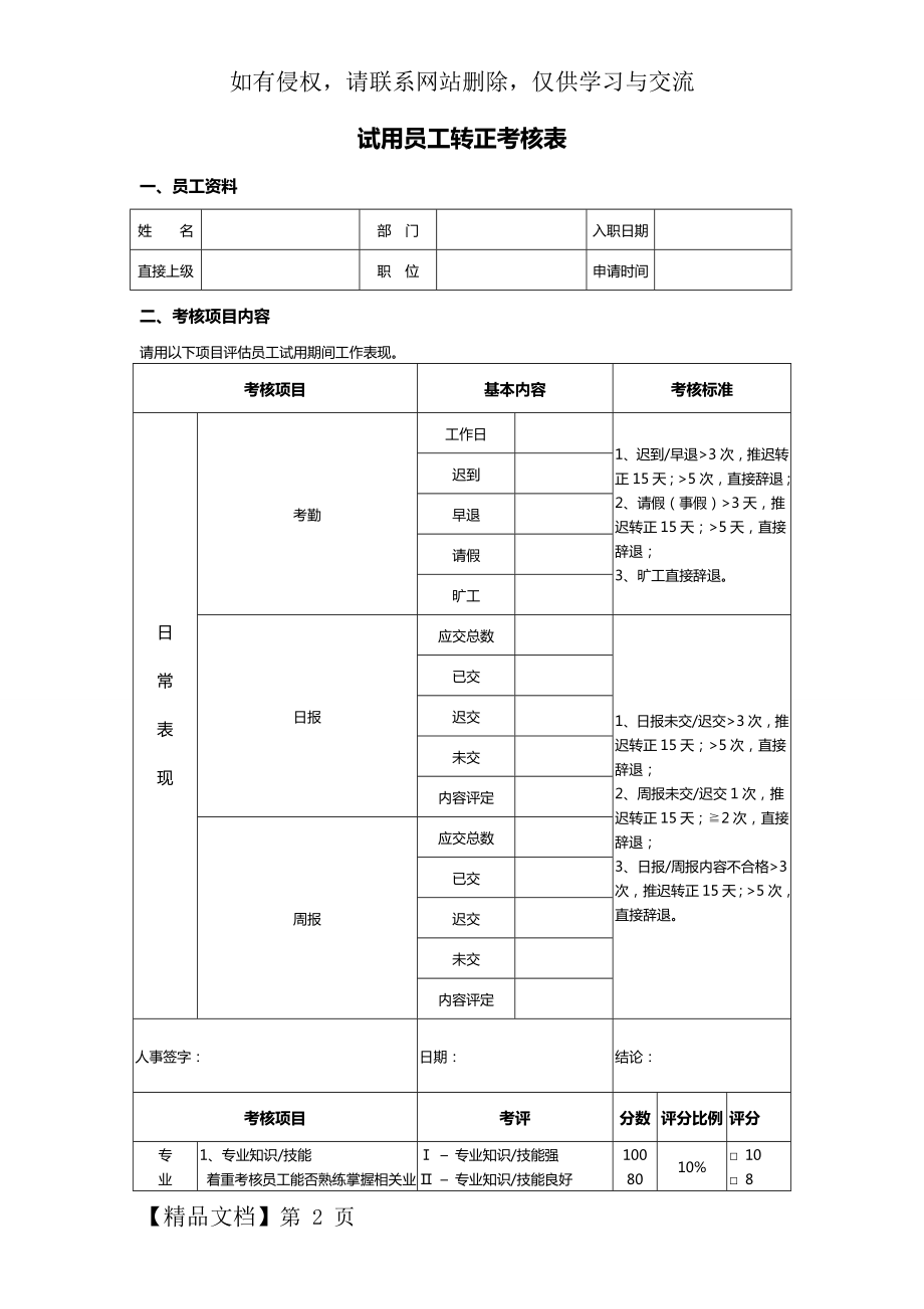 员工转正考核表(新)-5页精选文档.doc_第2页