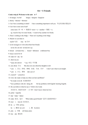 新牛津八年级Unit1最全知识点.doc