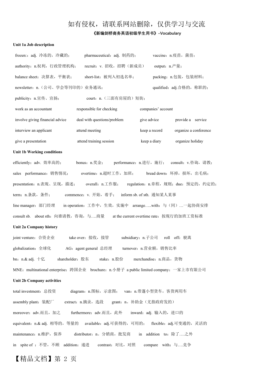 剑桥商务英语初级完整(词汇)16页word文档.doc_第2页