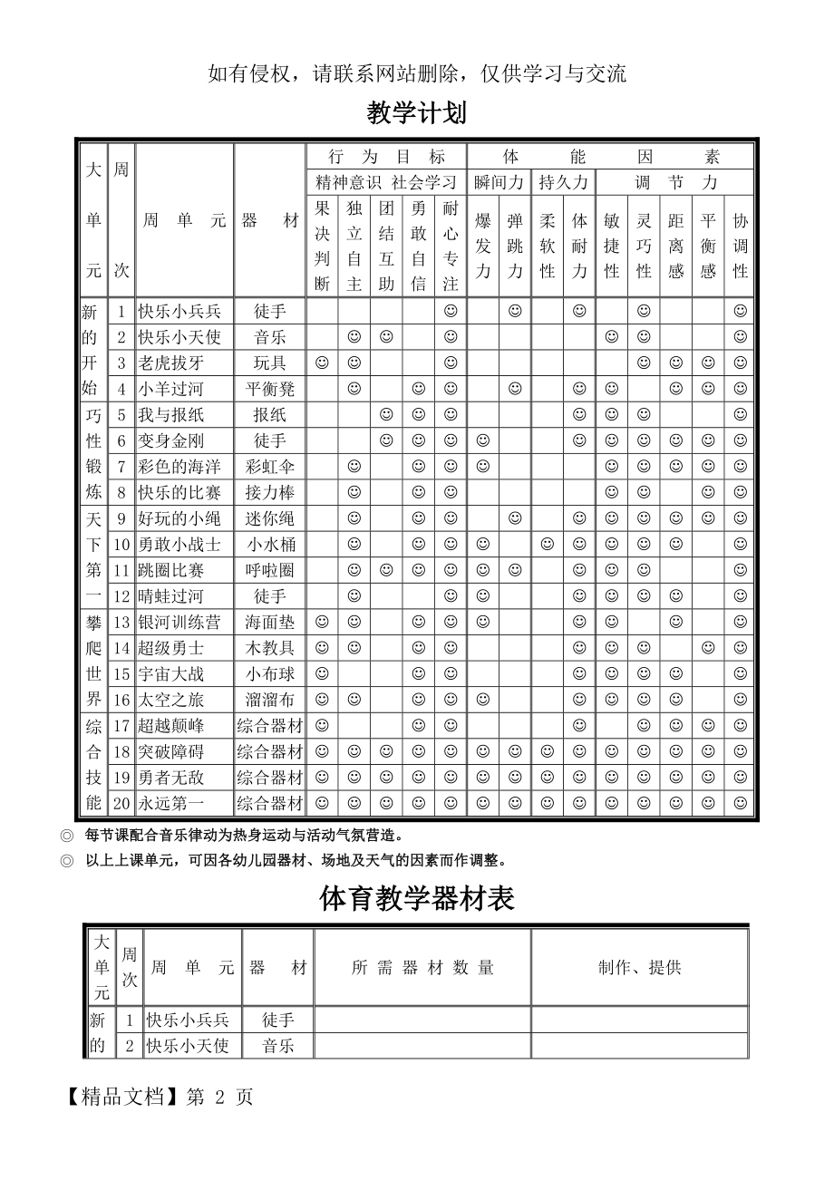 体智能课程安排表共4页文档.doc_第2页