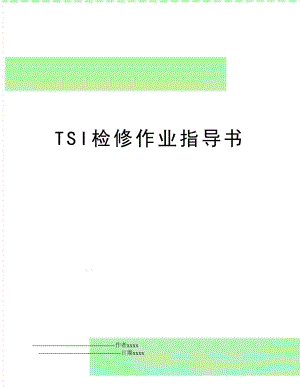 TSI检修作业指导书.doc