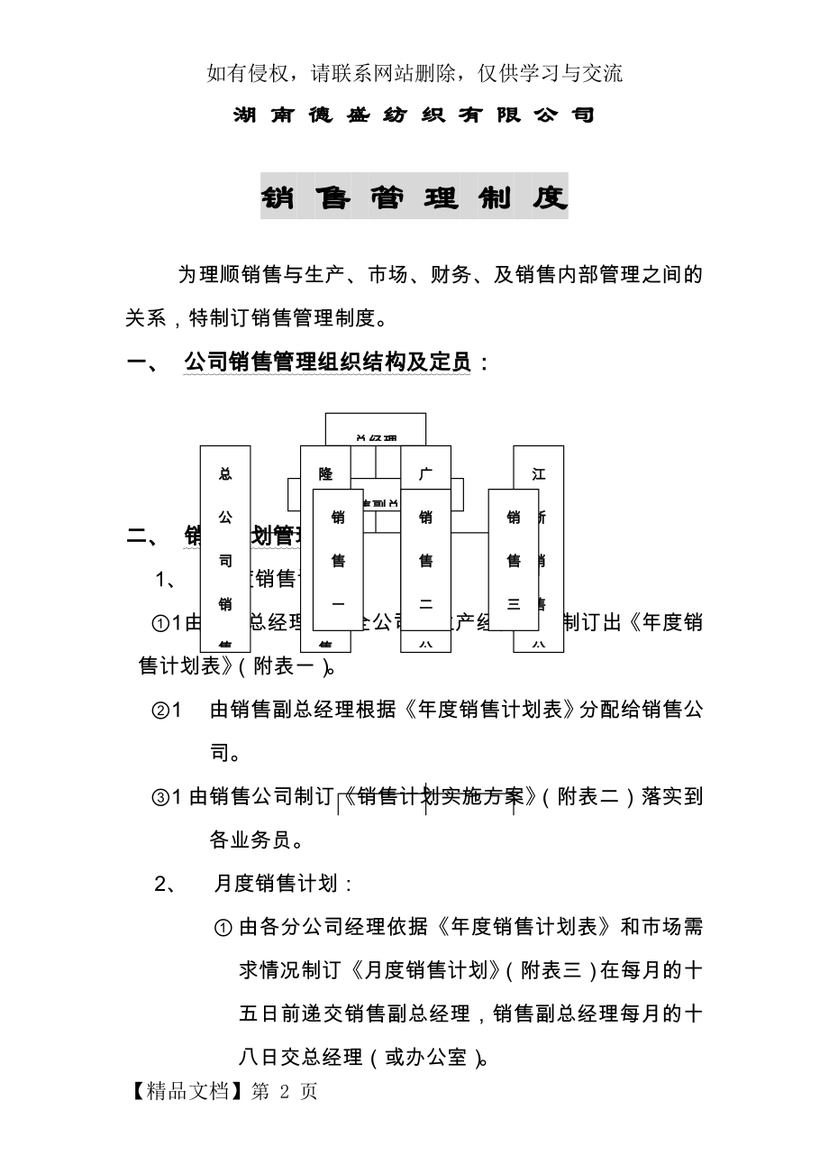 德盛纺织有限公司销售管理制度8页word文档.doc_第2页