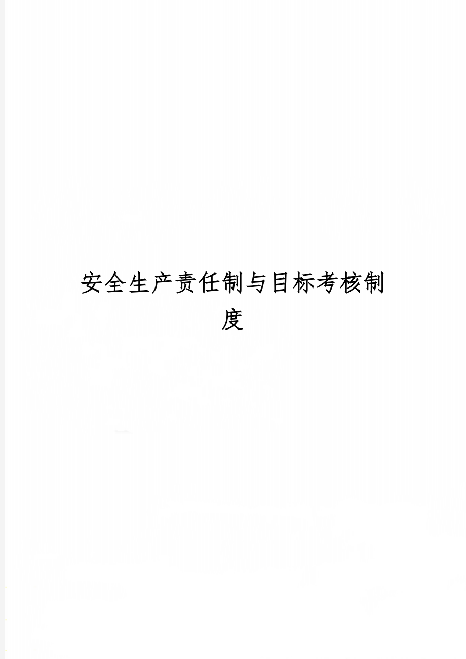 安全生产责任制与目标考核制度18页word.doc_第1页