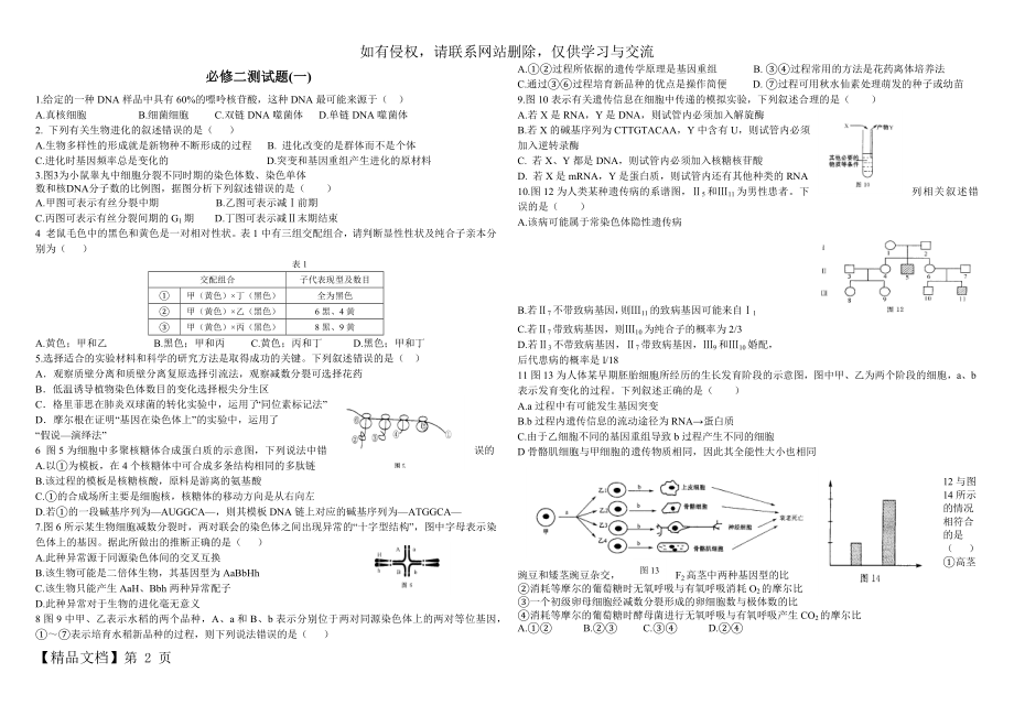 必修二生物经典题word精品文档9页.doc_第2页