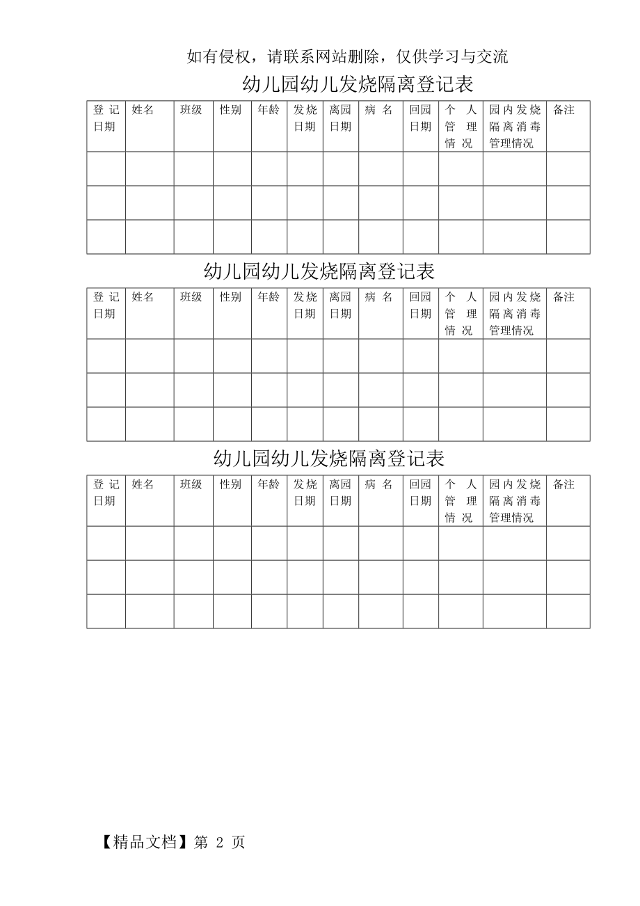 幼儿发烧隔离登记表共2页.doc_第2页