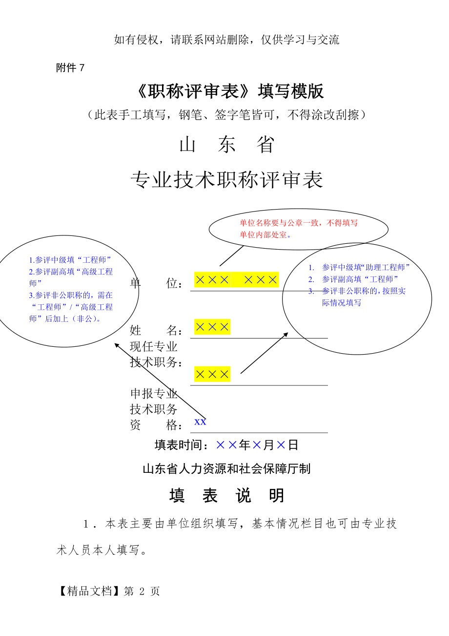 《职称评审表》填写模版讲解学习.doc_第2页