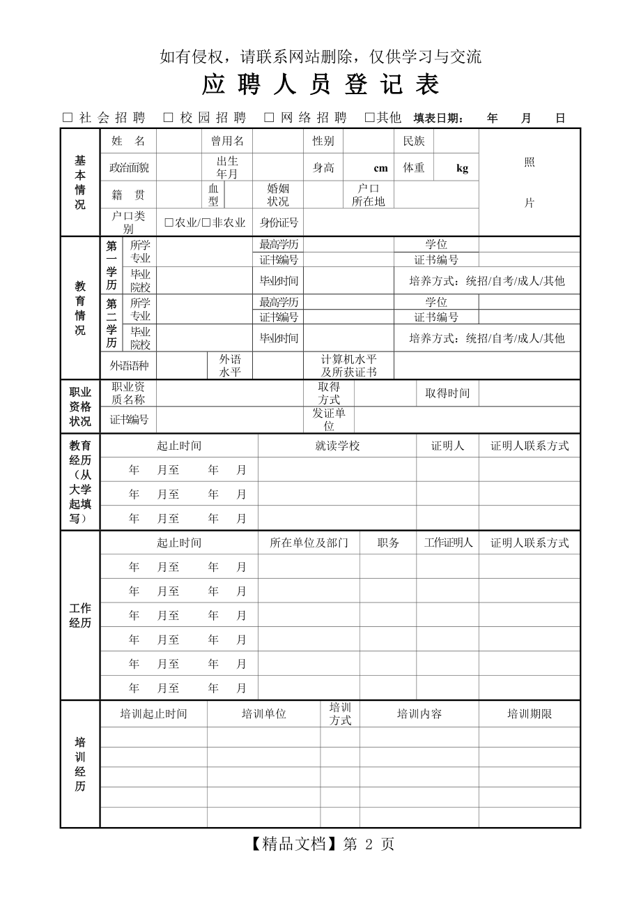 特变电工新特能源股份有限公司应聘人员登记表.doc_第2页